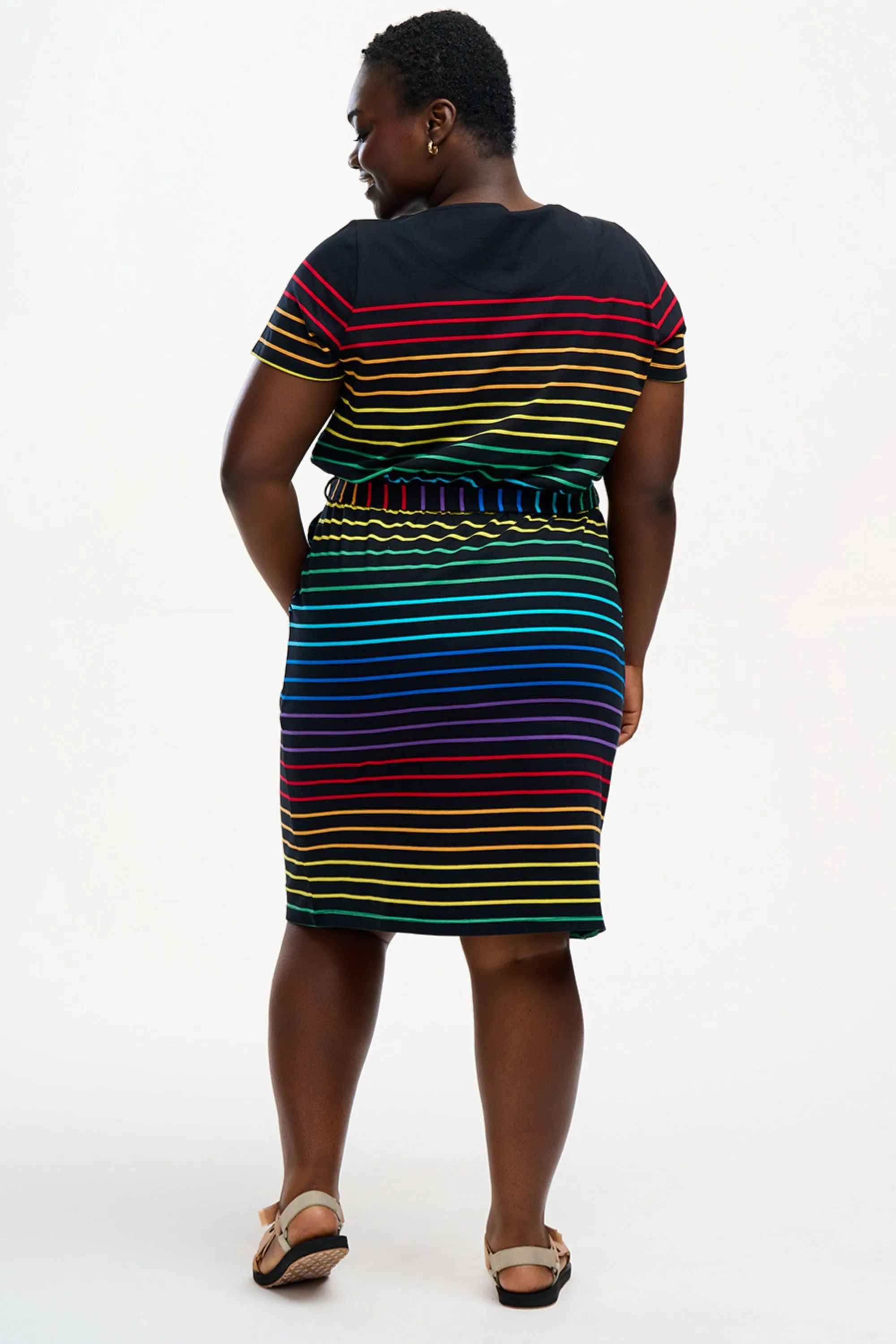 Terri Jersey Mini Dress - Black, Night Rainbow