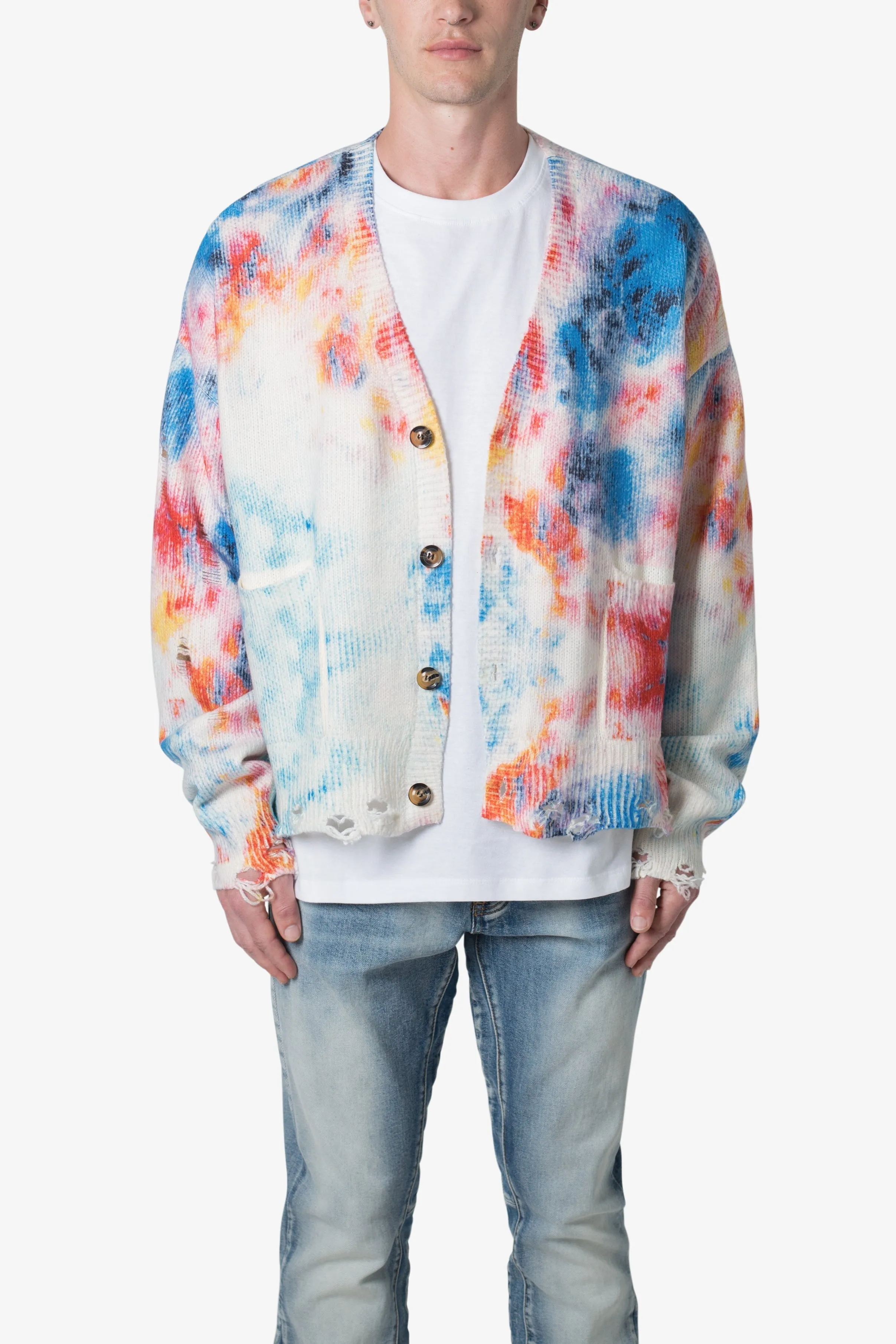 Tie Dye Cardigan Sweater - Multi