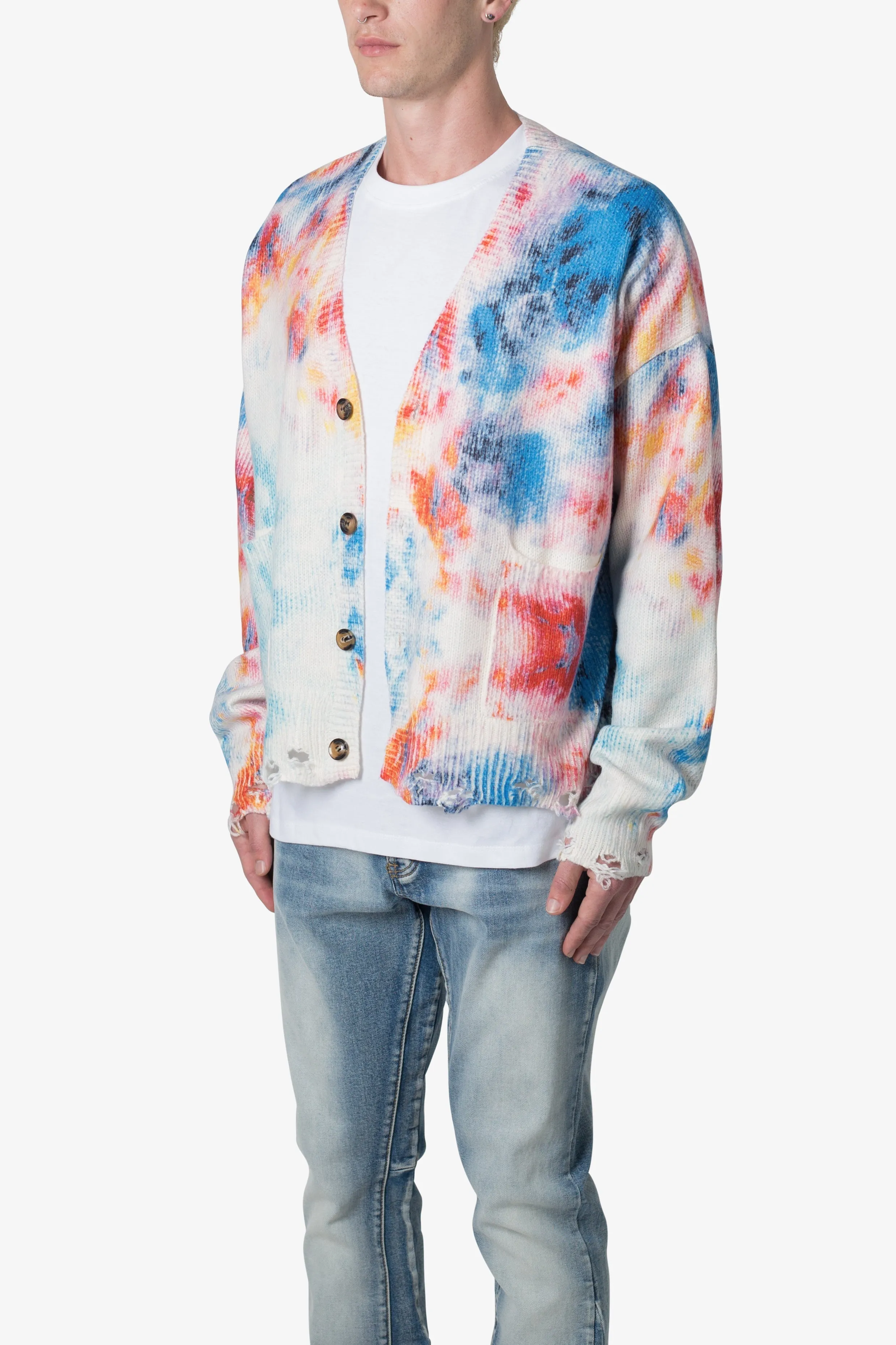 Tie Dye Cardigan Sweater - Multi