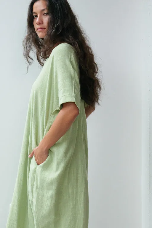 V-neck Relax Long Dress - Cotton