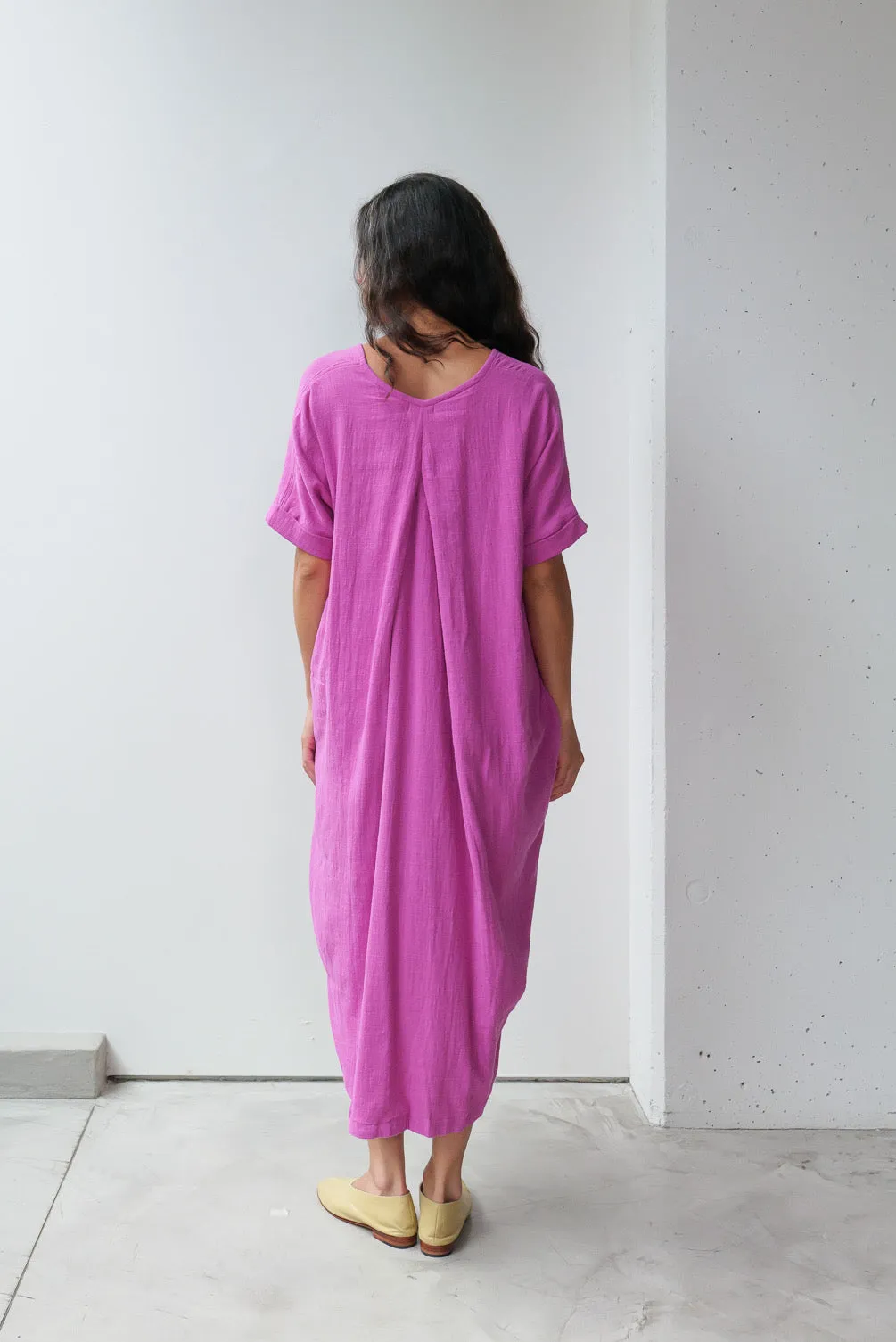 V-neck Relax Long Dress - Cotton