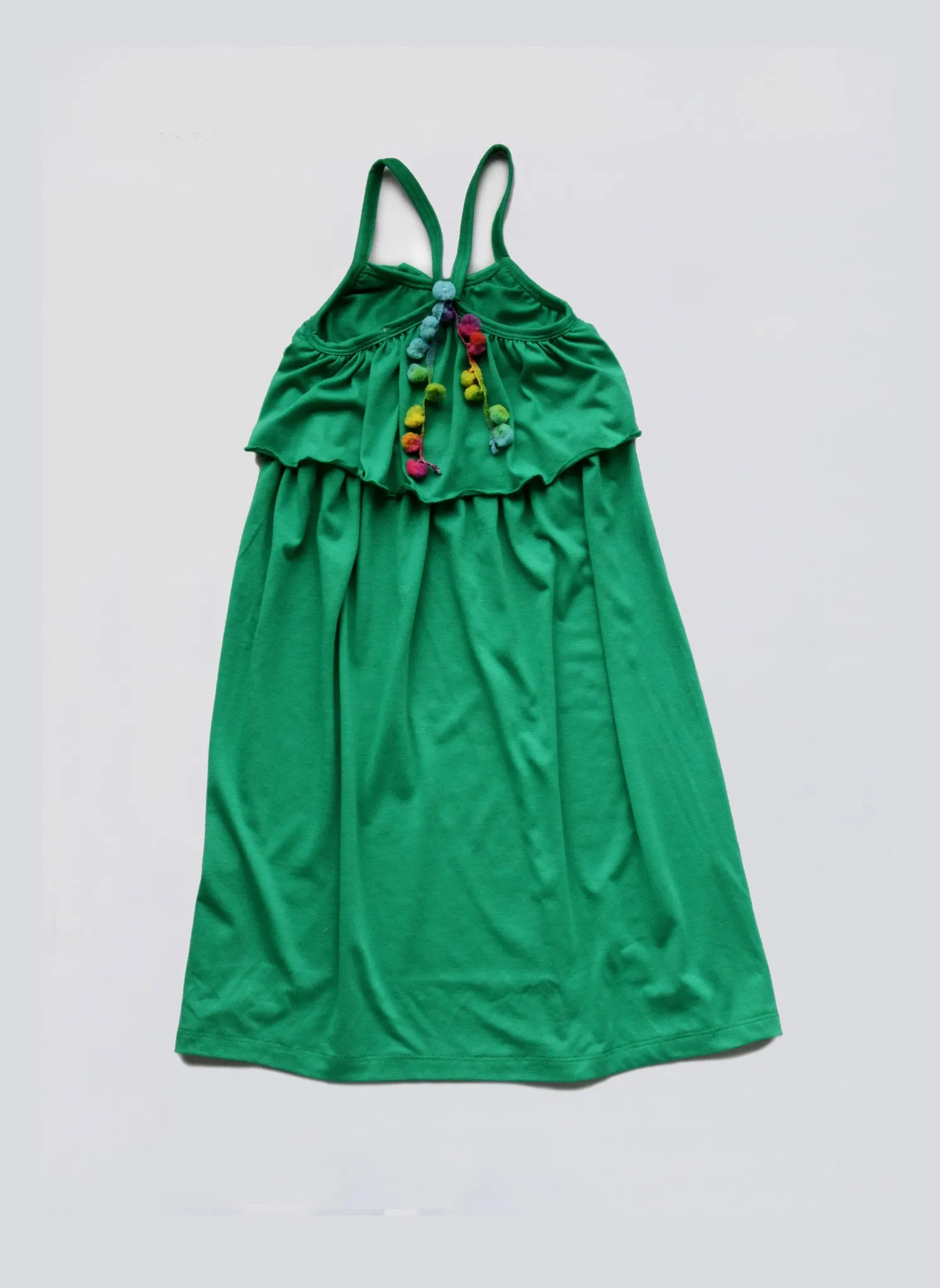 Vierra Rose Elana Long Pom Pom Dress in Emerald Jersey