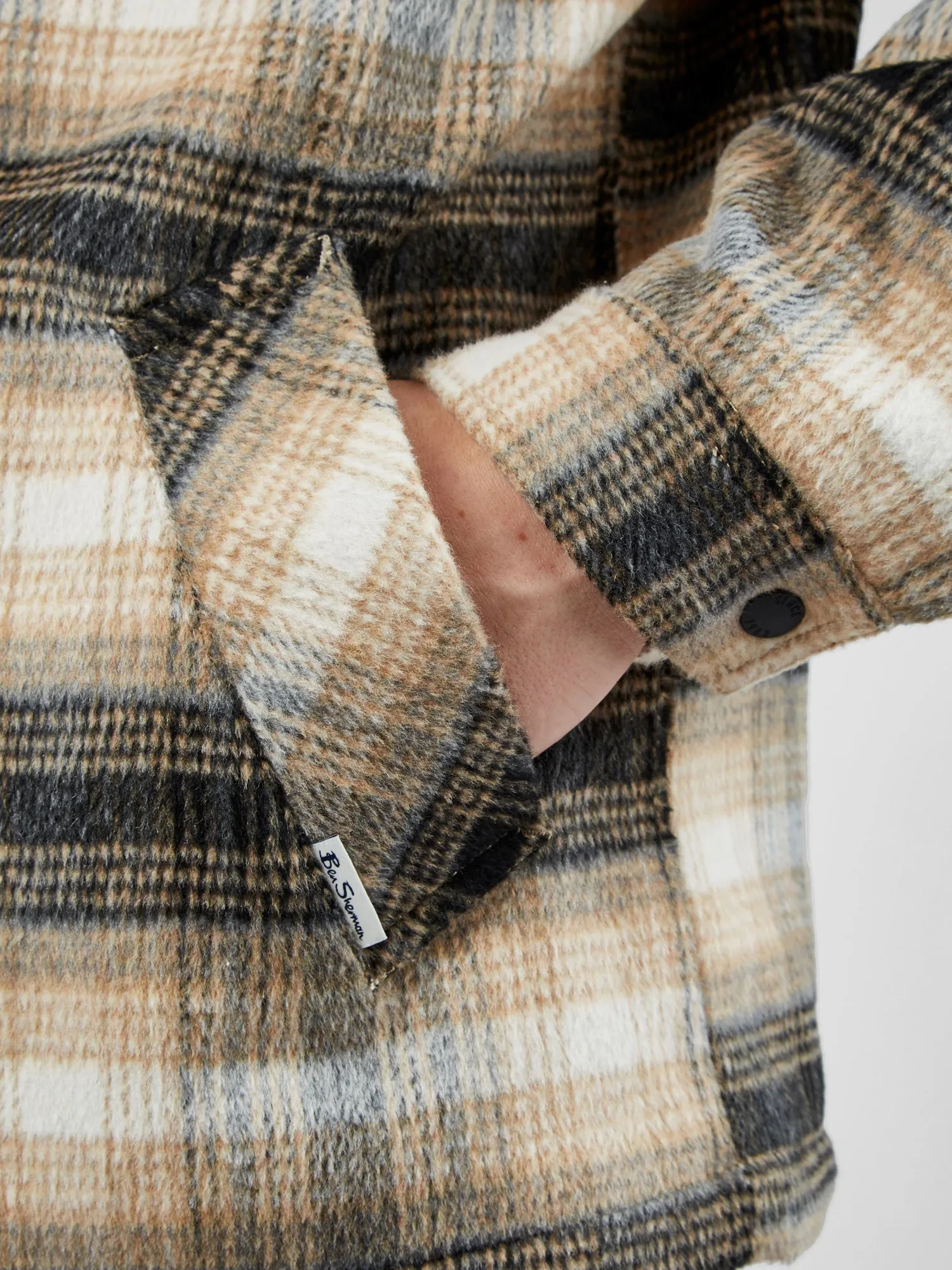 Wool Blend Check Coach Jacket