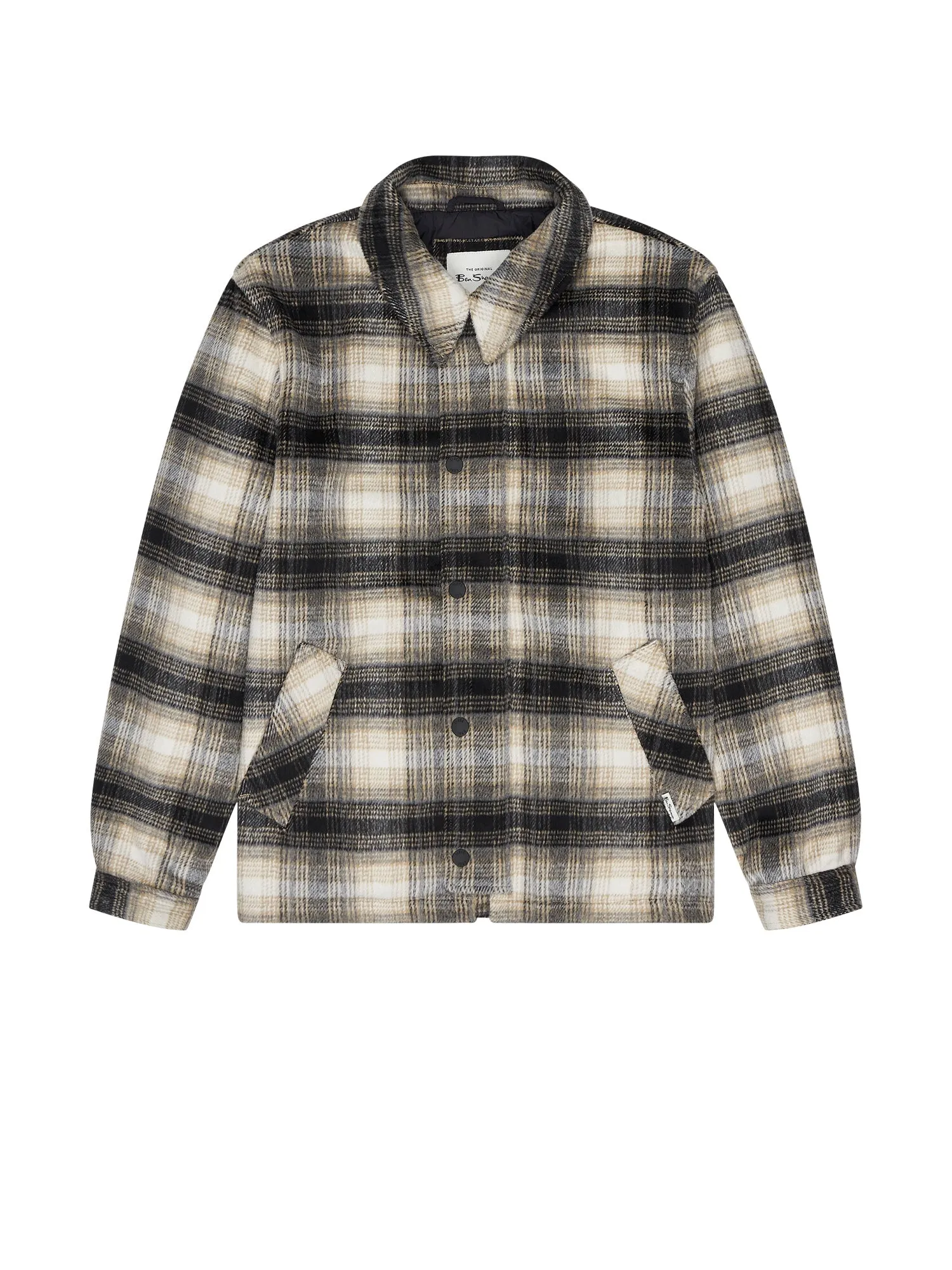 Wool Blend Check Coach Jacket