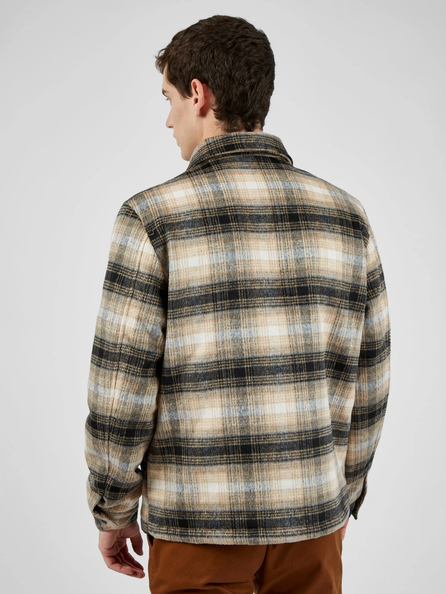 Wool Blend Check Coach Jacket