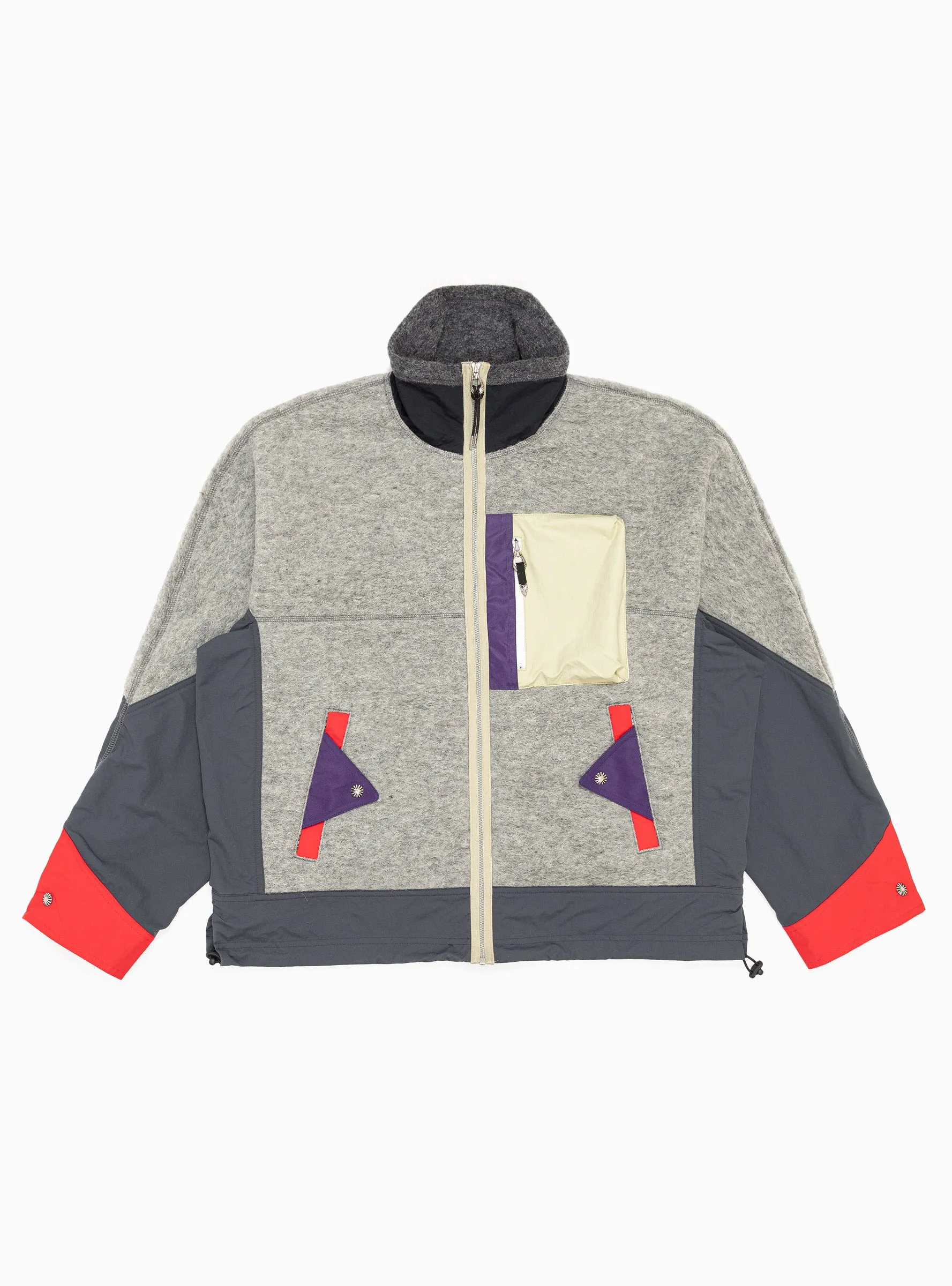 Wool Jersey Blouson Jacket Grey